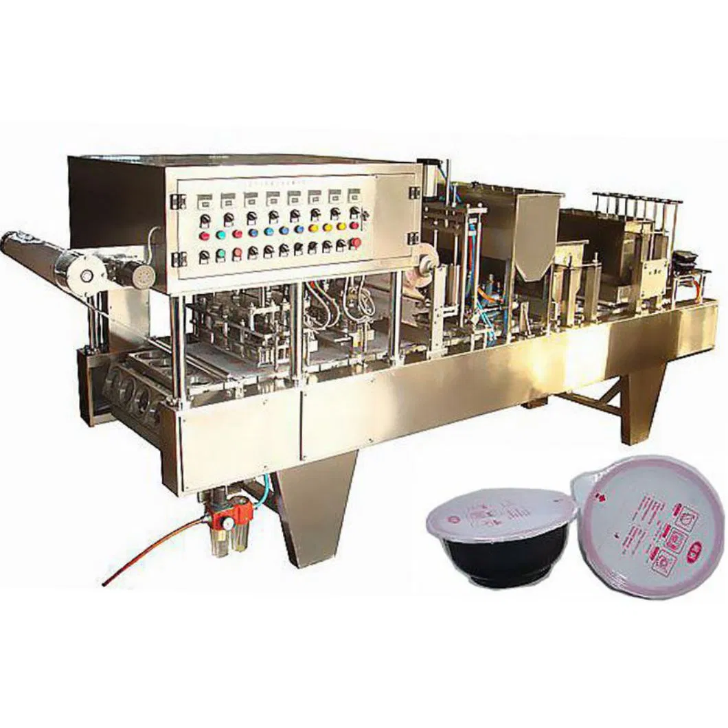 Automatic K Cup Washing and Filling Sealing Machine Manual Liquid Jelly Yogurt Plastic Cup Filling and Sealing Machine