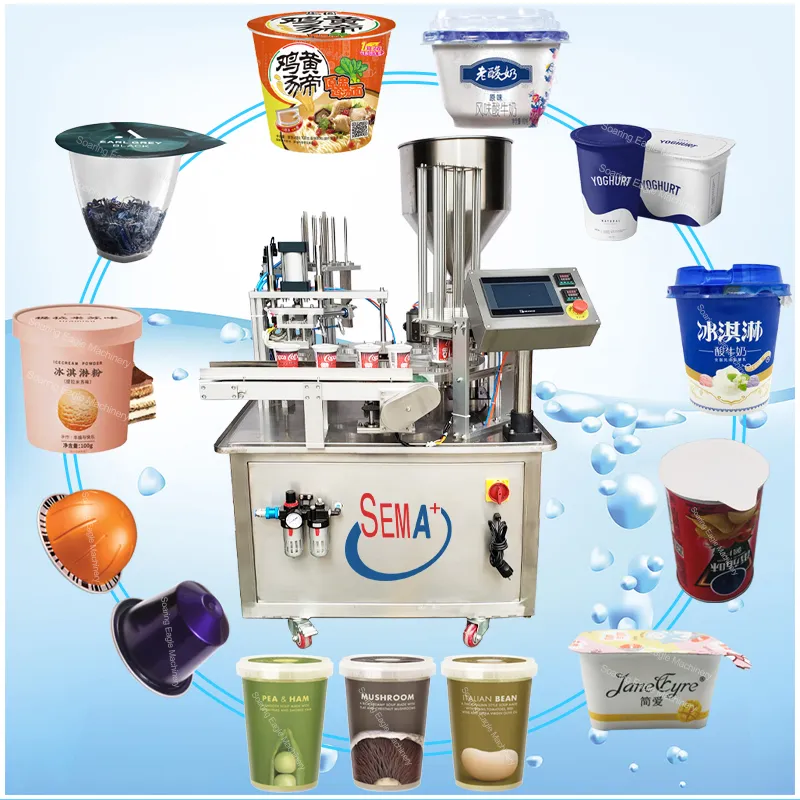 Automatic Plastic Cup Filling and Sealing Machine for Mango Juice Jam Jelly Sauce Jelly Cup Filler Sealer