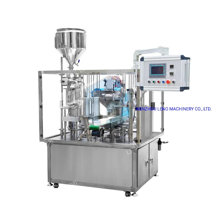 Automatic Rotary Plastic Ice Cream / Jelly / Yogurt / Water Cup Filling and Sealing Machine