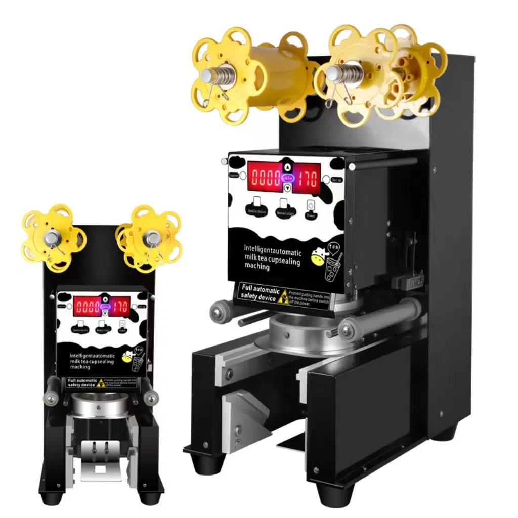 Cup Sealing Machine Plastic Yogurt Cup Sealer Juice Bubble Tea Equipment Fully Automatic Jelly Boba Milk Tea Cup Sealing Machine