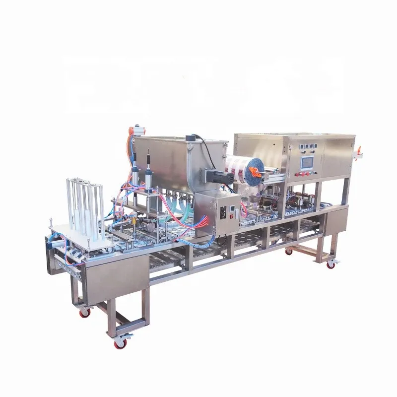 Fully Automatic Linear Plastic Cup Jam and Jelly Cup Filling Sealing Machine