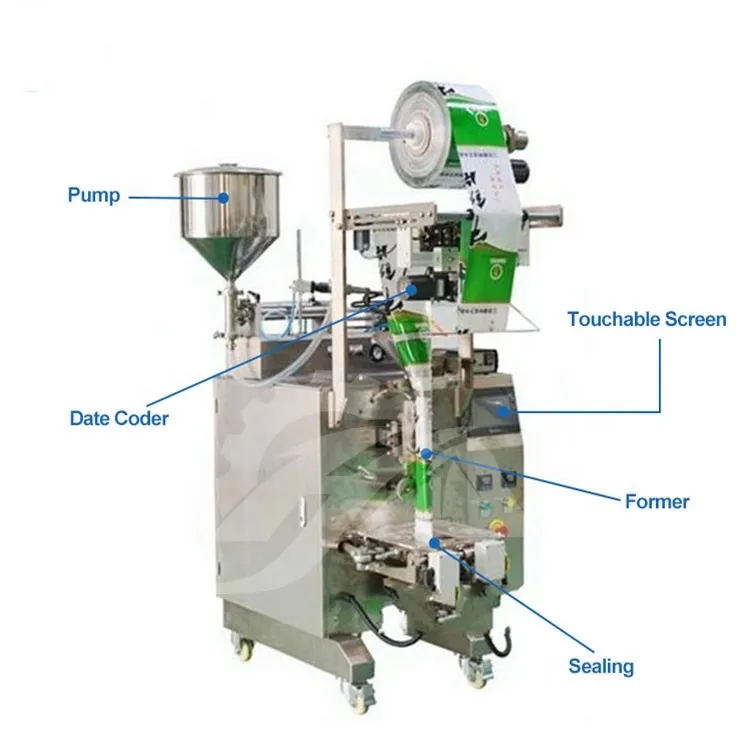 New Fruit Carbonated Drink Mineral Water Liquid Chocolate Sauce Sealing Vertical Pillow Bag Type Jelly Filling Machine