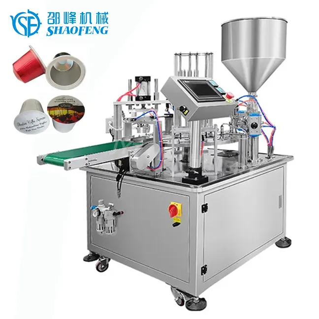 Rotary Type Milk Coffee Tea Powder Capsule Cup Filling Sealing Machine Sauce Dressing Yogurt Honey Jelly K Cup Filler Sealer
