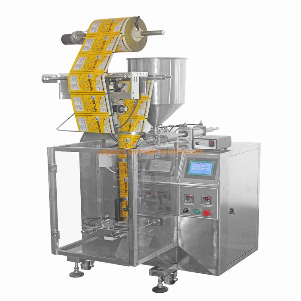 Small Automatic Honey/Ketchup/Sauce/Oil/Liquid/Lotion/Shampoo/Jelly/Liquid Soap/Juice/Tomato Paste Food Sachet Pouch Packaging Packing Filling Sealing Machine